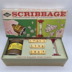 Vintage Original 1963 Scribbage Family Word Game By E.S. Lowe